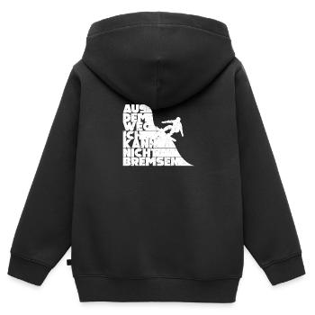 Aus Dem Weg Ich Kann Nicht Bremsen Ski Alpin - Kinder Premium Organic Zip Hoodie - Schwarz - Hinten - AI Model Kid Male (0cm)