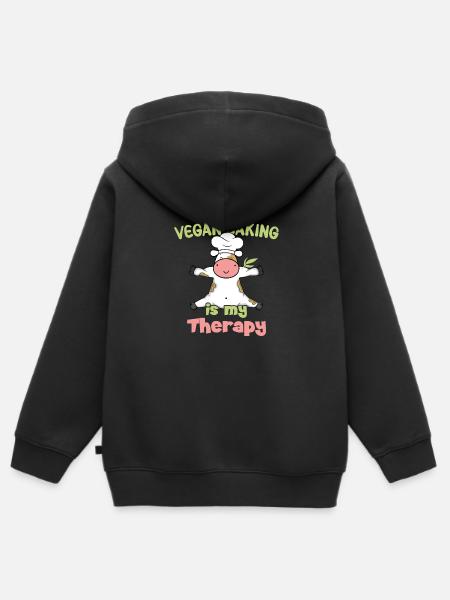 Vegan Baking is my Therapy - Kinder Premium Organic Zip Hoodie - Schwarz