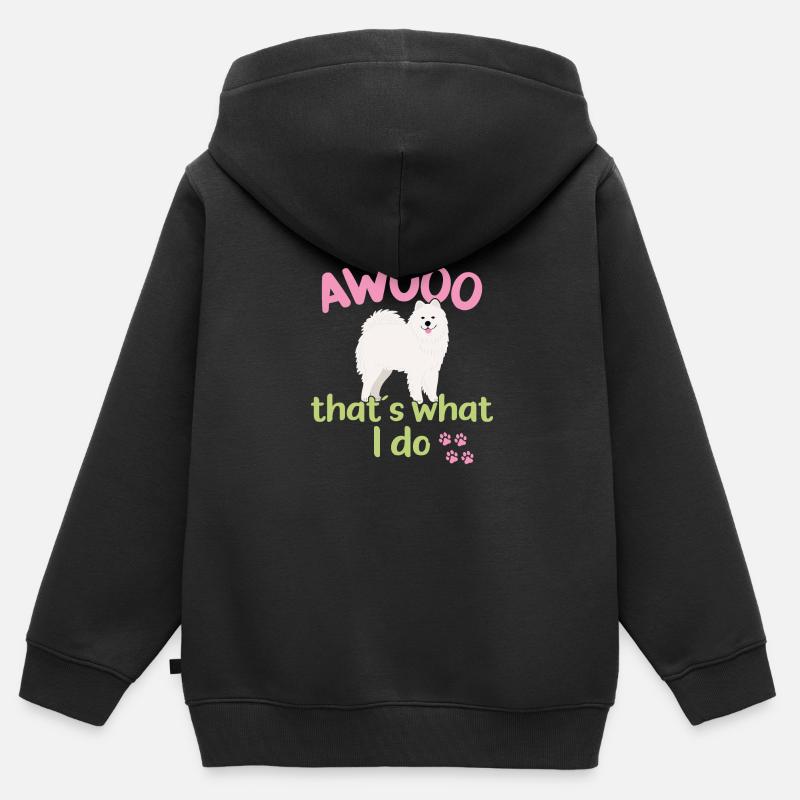 AWOOO - C’est ce que je fais - Sweat Premium à capuche zippé enfant bio - noir