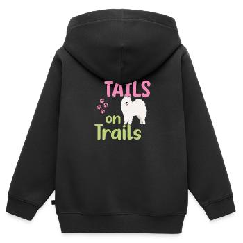 Schwänze auf Trails - Kinder Premium Organic Zip Hoodie - Schwarz - Hinten - AI Model Kid Male (0cm)