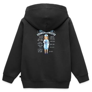 Anatomie einer Krankenschwester - Kinder Premium Organic Zip Hoodie - Schwarz - Hinten - AI Model Kid Male (0cm)