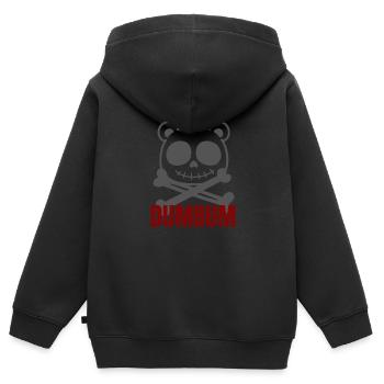 Knaller - Kinder Premium Organic Zip Hoodie - Schwarz - Hinten - AI Model Kid Male (0cm)