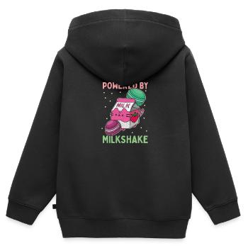Erdbeeren Geschmack Milkshake Kawaii Japan - Kinder Premium Organic Zip Hoodie - Schwarz - Hinten - AI Model Kid Male (0cm)