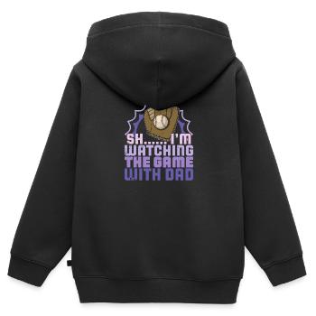 Handschuhe Ball Baseball Schläger USA Spruch - Kinder Premium Organic Zip Hoodie - Schwarz - Hinten - AI Model Kid Male (0cm)