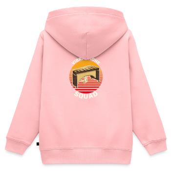 Musicien Ecole de Musique Vibraphone Batterie - Sweat Premium à capuche zippé enfant bio - rose - Dos - AI Model Kid Female (0cm)