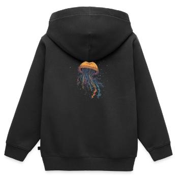 Méduse - Sweat Premium à capuche zippé enfant bio - noir - Dos - AI Model Kid Male (0cm)