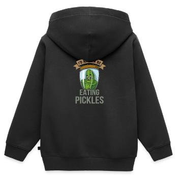 Gurken Cornichons Gewürzgurken Obst Essen - Kinder Premium Organic Zip Hoodie - Schwarz - Hinten - AI Model Kid Male (0cm)