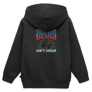 Tontechnik Ingenieur Subwoofer Analog Sound - Kinder Premium Organic Zip Hoodie - Schwarz - Hinten - AI Model Kid Male (0cm)