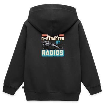 Opérateur radio Morse Mortar Amateur Radio Radio - Sweat Premium à capuche zippé enfant bio - noir - Dos - AI Model Kid Male (0cm)