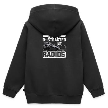 Opérateur radio Morse Mortar Amateur Radio Radio - Sweat Premium à capuche zippé enfant bio - noir - Dos - AI Model Kid Male (0cm)
