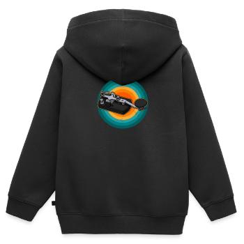 Radio Radio Morse Morse Radio Physique - Sweat Premium à capuche zippé enfant bio - noir - Dos - AI Model Kid Male (0cm)