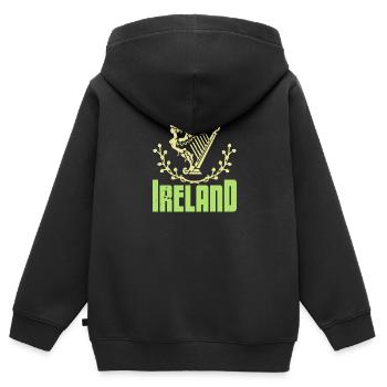 Irische Grün Flagge Irland Kleeblatt Irisch - Kinder Premium Organic Zip Hoodie - Schwarz - Hinten - AI Model Kid Male (0cm)