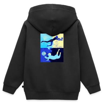 volleyball, volleyballer, Beachball,Graffiti - Kinder Premium Organic Zip Hoodie - Schwarz - Hinten - AI Model Kid Male (0cm)