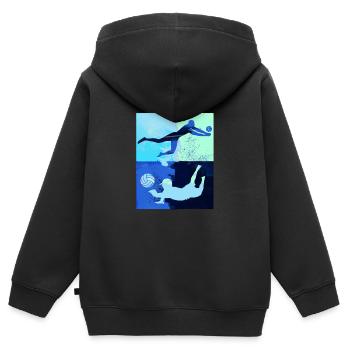 volleyball, volleyballer, Beachball,Graffiti - Kinder Premium Organic Zip Hoodie - Schwarz - Hinten - AI Model Kid Male (0cm)