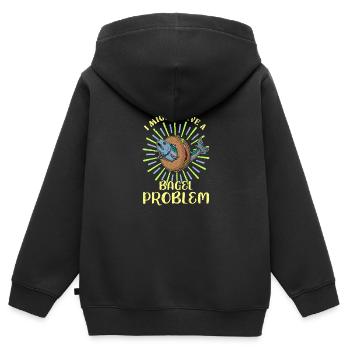 Israel Küche Delikatessen Lachs auf Bagel - Kinder Premium Organic Zip Hoodie - Schwarz - Hinten - AI Model Kid Male (0cm)