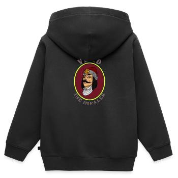 Rumänien Vlad Tepes impaler Dracula Vampir - Kinder Premium Organic Zip Hoodie - Schwarz - Hinten - AI Model Kid Male (0cm)