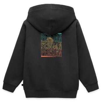 Persia Iran History Lion Iran Gift - Kids Premium Organic Zip-up Hoodie - black - Back - AI Model Kid Male (0cm)