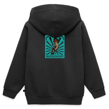 Ornithologe Vogel Wald Wiedehopf Garten Singvogel - Kinder Premium Organic Zip Hoodie - Schwarz - Hinten - AI Model Kid Male (0cm)