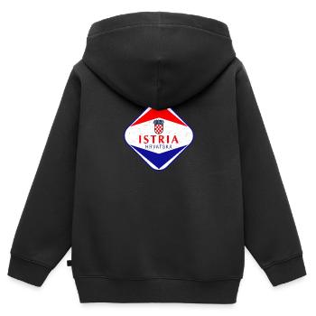 Istrien Hrvatska Kroatien Balkan Reise Urlaub Flag - Kinder Premium Organic Zip Hoodie - Schwarz - Hinten - AI Model Kid Male (0cm)
