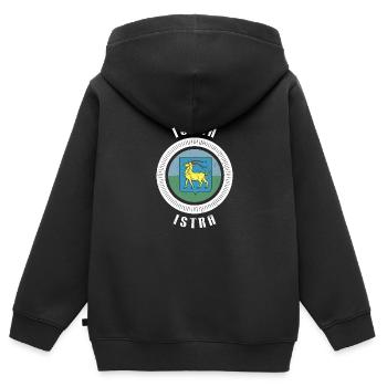 Istrien Mirma Pazin Slowenien Balkan Reise Urlaub - Kinder Premium Organic Zip Hoodie - Schwarz - Hinten - AI Model Kid Male (0cm)