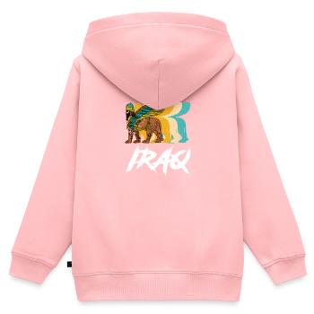 Faravahar Lamassu Iran Perse divinité Antique Sume - Sweat Premium à capuche zippé enfant bio - rose - Dos - AI Model Kid Female (0cm)
