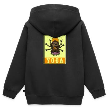 Professeur de yoga mignon Lotus Namaste Buddha - Sweat Premium à capuche zippé enfant bio - noir - Dos - AI Model Kid Male (0cm)