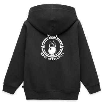 Muskelaufbau Kettlebell Gym Bodybuilder - Kinder Premium Organic Zip Hoodie - Schwarz - Hinten - AI Model Kid Male (0cm)