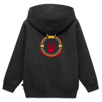 Muskelaufbau Kettlebell Gym Bodybuilder - Kinder Premium Organic Zip Hoodie - Schwarz - Hinten - AI Model Kid Male (0cm)