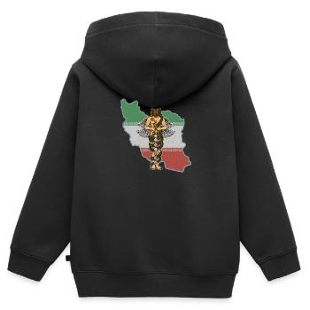 Antike Sanskrit Zurvan Zoroastrismus Persien - Kinder Premium Organic Zip Hoodie - Schwarz - Hinten - AI Model Kid Male (0cm)