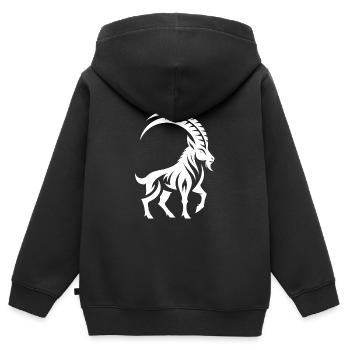 Sternzeichen Steinbock Tattoo - Kinder Premium Organic Zip Hoodie - Schwarz - Hinten - AI Model Kid Male (0cm)
