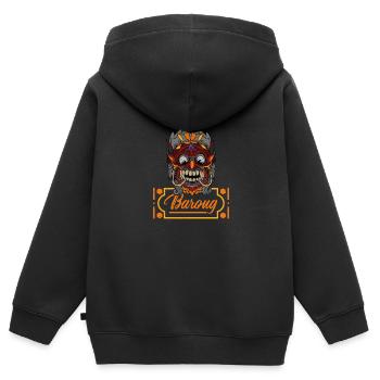 Barong Hinduismus Bali Rangda Mythologie - Kinder Premium Organic Zip Hoodie - Schwarz - Hinten - AI Model Kid Male (0cm)