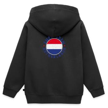 Niederlande Flagge Landesfarben Herkunft - Kinder Premium Organic Zip Hoodie - Schwarz - Hinten - AI Model Kid Male (0cm)