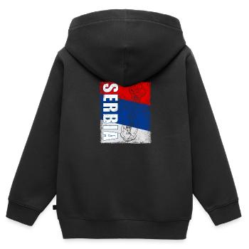 Serbien Orthodox Balkan Christentum Belgrad - Kinder Premium Organic Zip Hoodie - Schwarz - Hinten - AI Model Kid Male (0cm)