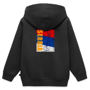 Serbien Orthodox Balkan Christentum Belgrad - Kinder Premium Organic Zip Hoodie - Schwarz - Hinten - AI Model Kid Male (0cm)
