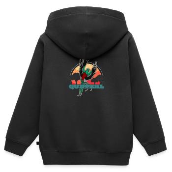 Paradiesvogel Guatemala Quetzal Tropisch Vogel - Kinder Premium Organic Zip Hoodie - Schwarz - Hinten - AI Model Kid Male (0cm)