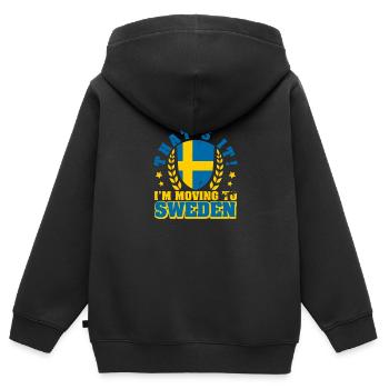 Schweden Landesfarben Sverige Flagge Urlaub - Kinder Premium Organic Zip Hoodie - Schwarz - Hinten - AI Model Kid Male (0cm)