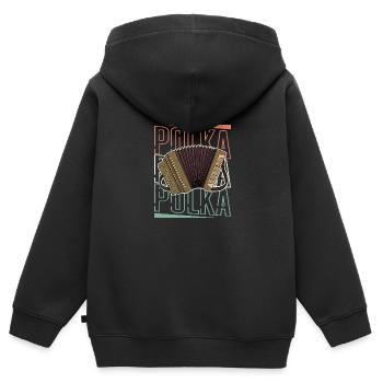 Akkordeon Musiker Volksmusik Musikschule - Kinder Premium Organic Zip Hoodie - Schwarz - Hinten - AI Model Kid Male (0cm)
