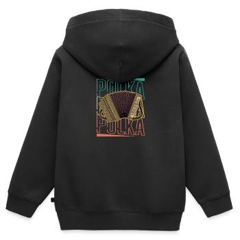 Akkordeon Musiker Volksmusik Musikschule - Kinder Premium Organic Zip Hoodie - Schwarz - Hinten - AI Model Kid Male (0cm)
