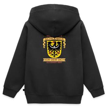 Schlesien Schläsig Polen Tschechien Provinz - Kinder Premium Organic Zip Hoodie - Schwarz - Hinten - AI Model Kid Male (0cm)