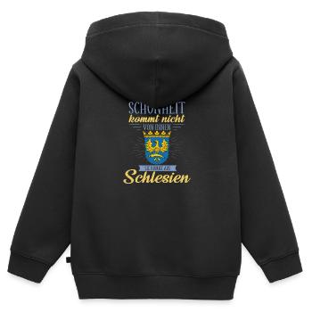 Oberschlesien Deutschland Provinz Region - Kinder Premium Organic Zip Hoodie - Schwarz - Hinten - AI Model Kid Male (0cm)