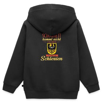 Oberschlesien Deutschland Provinz Region - Kinder Premium Organic Zip Hoodie - Schwarz - Hinten - AI Model Kid Male (0cm)