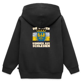 Schlesien Breslau Provinz Deutschland Region - Kinder Premium Organic Zip Hoodie - Schwarz - Hinten - AI Model Kid Male (0cm)