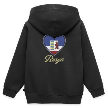 Rusyn Karpaten Diaspora Ethnische Gruppe - Kinder Premium Organic Zip Hoodie - Schwarz - Hinten - AI Model Kid Male (0cm)