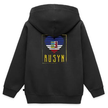 Rusyn Kiewer Rus Slawen Herkunft Karpaten - Kinder Premium Organic Zip Hoodie - Schwarz - Hinten - AI Model Kid Male (0cm)