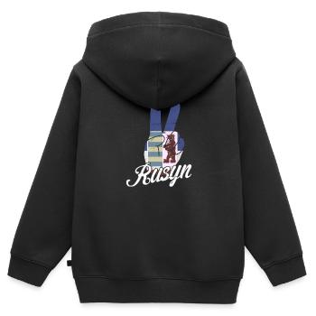 Rusnak Rusyn Ostslawen Karpaten Diaspora - Kinder Premium Organic Zip Hoodie - Schwarz - Hinten - AI Model Kid Male (0cm)