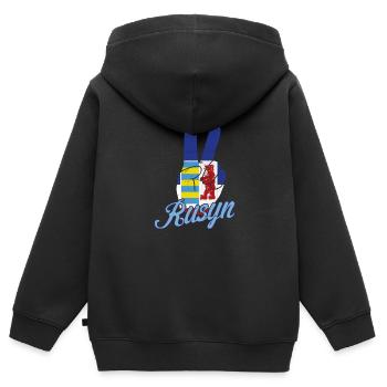 Rusnak Rusyn Ostslawen Karpaten Diaspora - Kinder Premium Organic Zip Hoodie - Schwarz - Hinten - AI Model Kid Male (0cm)
