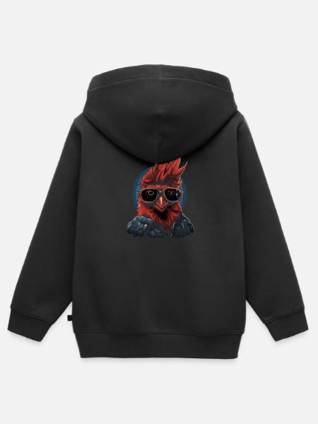 Rotkardinal Kardinal Vogel - Kinder Premium Organic Zip Hoodie - Schwarz