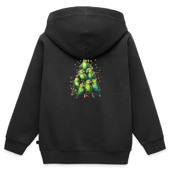 Wellensittich Sittich Weihnachtsbaum - Kinder Premium Organic Zip Hoodie - Schwarz - Hinten - AI Model Kid Male (0cm)