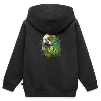 Wellensittich Sittich - Kinder Premium Organic Zip Hoodie - Schwarz - Hinten - AI Model Kid Male (0cm)