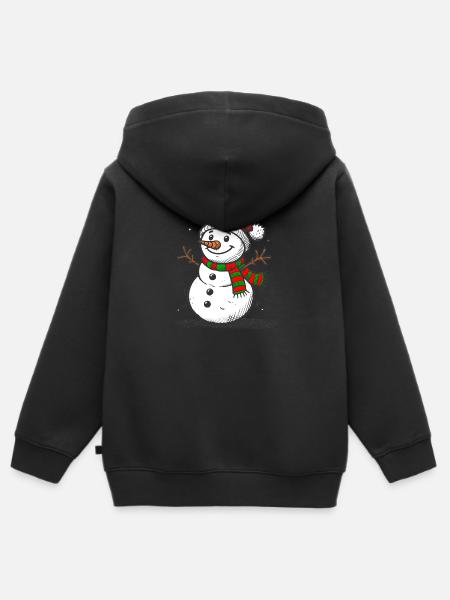 Schneemann - Kinder Premium Organic Zip Hoodie - Schwarz